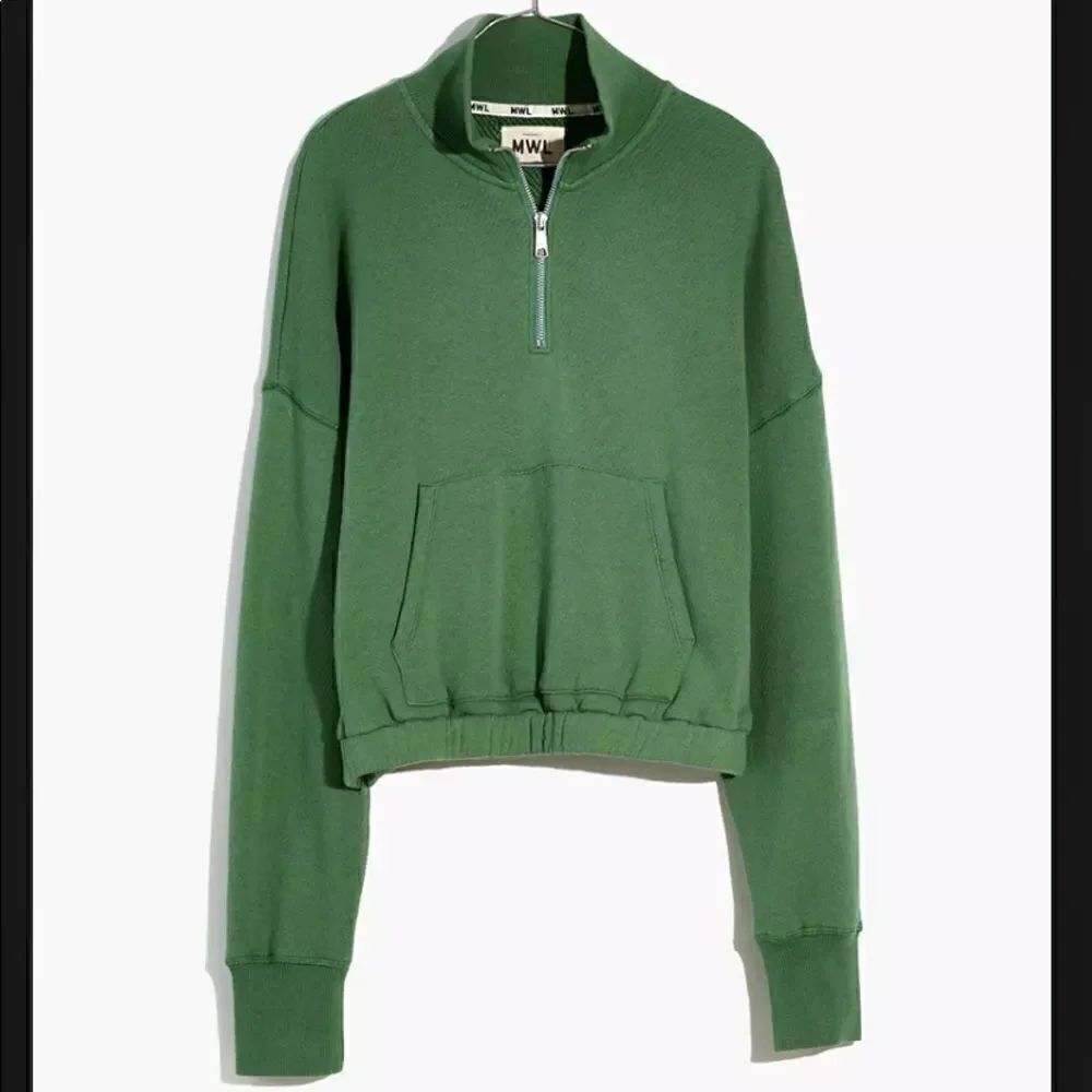 Madewell MWL Airyterry Quarter-Zip Supercrop Sweatshirt
